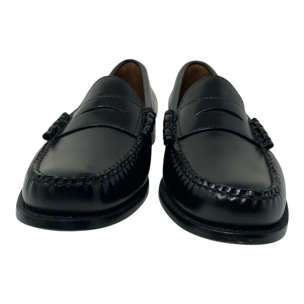 J Crew Penny Loafers Mens 9.5 Black Leather Sole Business Preppy Luxury Shoes